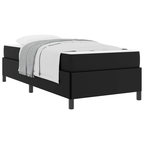 vidaXL Cadre de lit avec matelas Noir 90 x 190 cm tissu