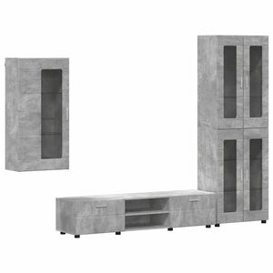 vidaXL Ensemble meuble TV FLORIN Gris b&eacute;ton Bois d'ing&eacute;nierie