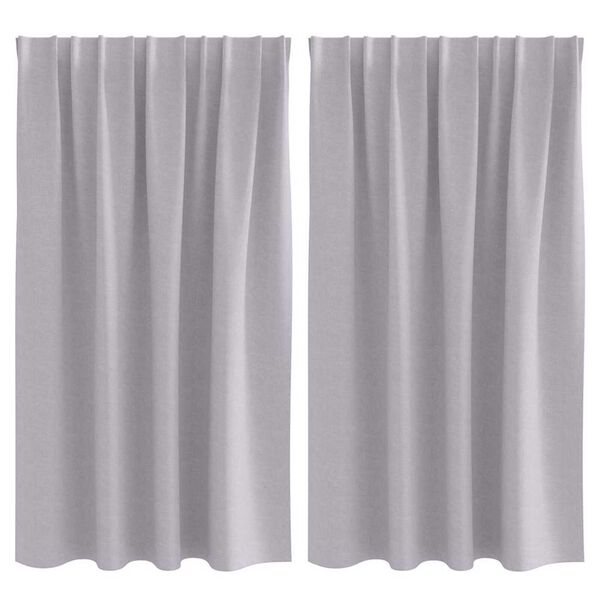 vidaXL Rideaux occultants avec anneaux 2 pcs Gris métal 140 x 140 cm