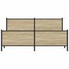 vidaXL Cadre de lit en m&eacute;tal sans matelas ch&ecirc;ne sonoma 200x200 cm