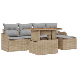 vidaXL Ensemble de canap&eacute; de jardin 6 pcs Beige et Gris clair