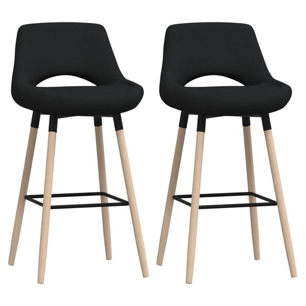 vidaXL Tabourets de bar lot de 2 noir tissu