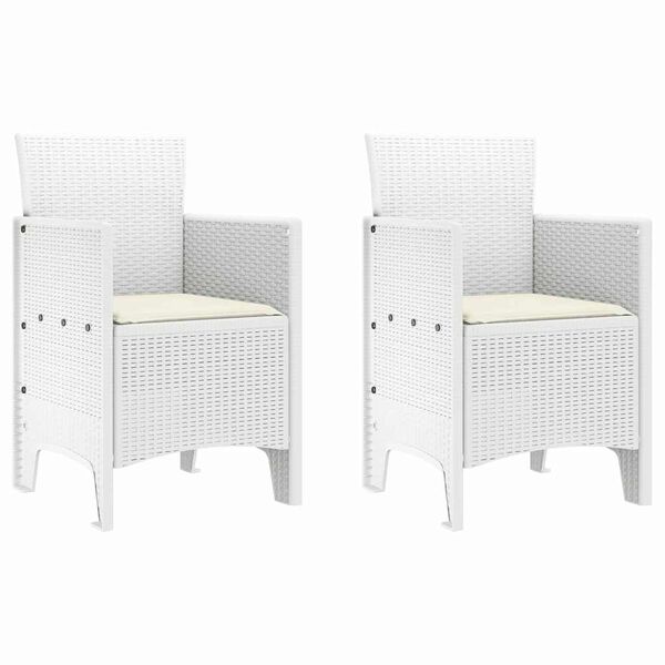 vidaXL Chaise de jardin 2 pcs Blanc 53 x 49 x 85 cm Polypropyl&egrave;ne