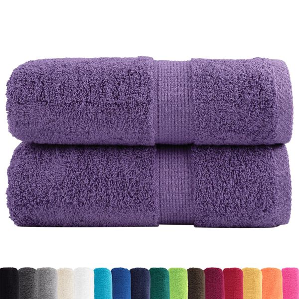 vidaXL Serviettes de toilette Premium SOLUND 2 pi&egrave;ces Violet 30 x 30 cm 600 g/m&sup2;