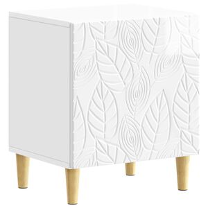 vidaXL Table de chevet Blanc brillant 43 x 34,5 x 50 cm