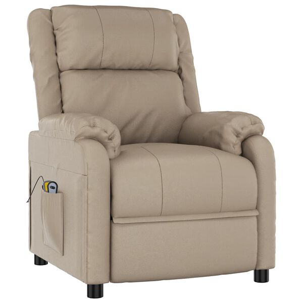 vidaXL Fauteuil de massage Cappuccino Similicuir