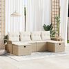 vidaXL Ensemble de canap&eacute; de jardin 6 pcs Beige Poly rotin