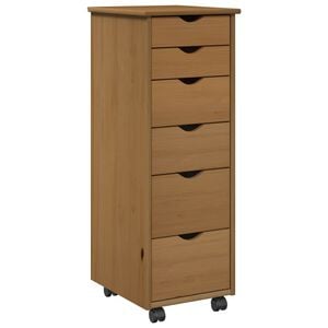 vidaXL Cabinet roulant 34 x 39 x 93,5 cm Bois de Pin Massif