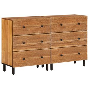 vidaXL Armoires lat&eacute;rales 2 pcs 60x33x75 cm bois massif d'acacia