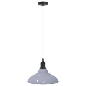 vidaXL Lampe suspendue r&eacute;glable hauteur E27 gris brillant &Oslash; 31cm m&eacute;tal
