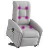 vidaXL Fauteuil inclinable de massage électrique gris nuage tissu
