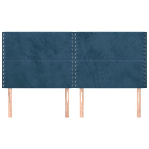 vidaXL T&ecirc;te de lit Bleu fonc&eacute; 160 x 5 x 118/128 cm Velours