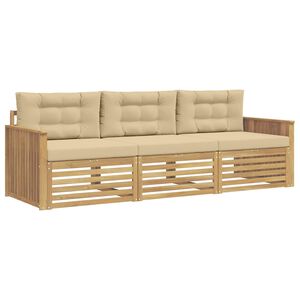 vidaXL Ensemble de canap&eacute;s d'ext&eacute;rieur 3 pc Blanc et Beige