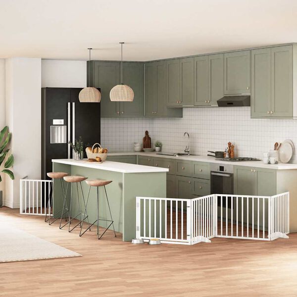 vidaXL Barri&egrave;re pour chien porte pliable 10 panneaux bois de peuplier