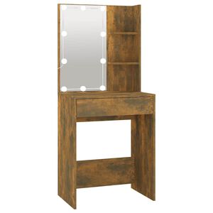 vidaXL Coiffeuse avec LED Ch&ecirc;ne fum&eacute; 60x40x140 cm