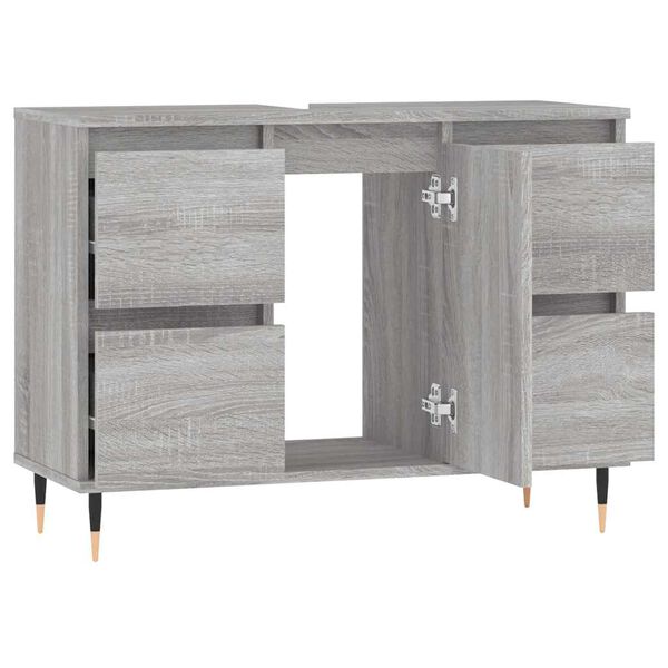 vidaXL Armoire salle de bain sonoma gris 80x33x60 cm bois d'ing&eacute;nierie