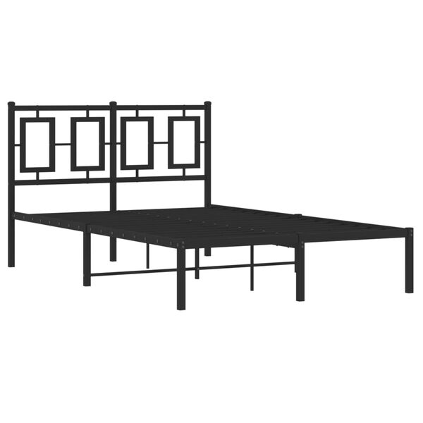 vidaXL Cadre de lit m&eacute;tal sans matelas avec t&ecirc;te de lit noir 120x200cm