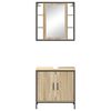 vidaXL Ensemble de mobilier de salle de bain avec &eacute;tag&egrave;re 2 pcs Marron