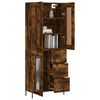 vidaXL Buffet haut Ch&ecirc;ne fum&eacute; 69,5x34x180 cm Bois d'ing&eacute;nierie