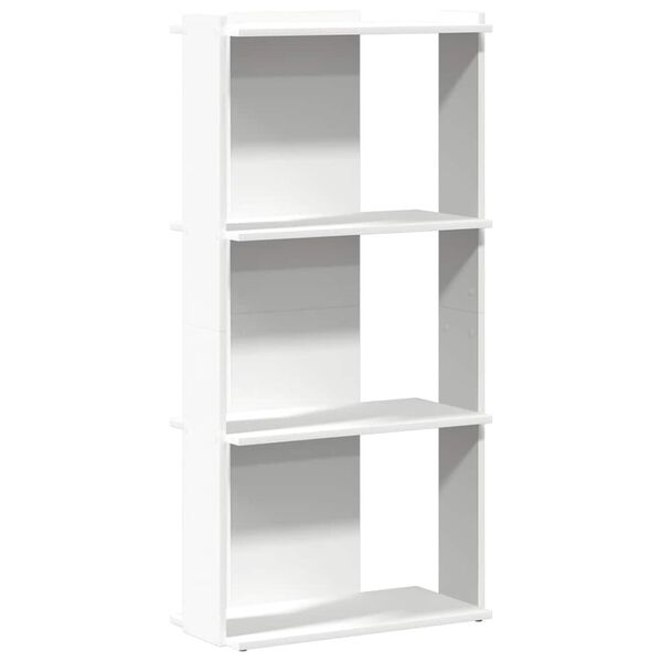 vidaXL Bibliothèque à 3 niveaux blanc 60x30x120 cm bois d'ingénierie