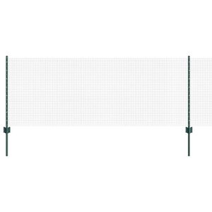 vidaXL Cl&ocirc;ture en fil soud&eacute; avec poteaux 25 x 0,8 m Vert Maille