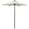 vidaXL Parasol avec lumi&egrave;res LED sable 200x211 cm aluminium