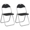 vidaXL Chaise pliante 2 pcs Noir et gris 48 x 43,5 x 81 cm Simili cuir