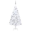 vidaXL Arbre de Noël artificiel pré-éclairé et boules blanc 120 cm PVC