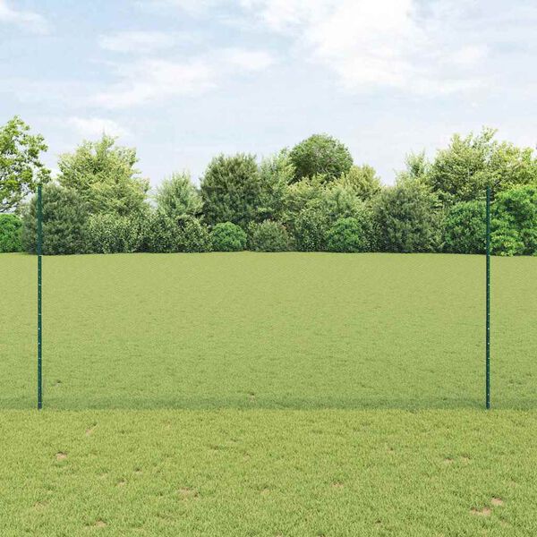 vidaXL Cl&ocirc;ture avec poteau Vert 1,6 x 50 m Acier et PVC