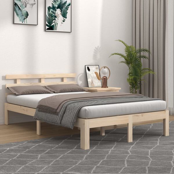 vidaXL Cadre de lit sans matelas bois massif 150x200 cm