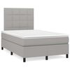 vidaXL Sommier &agrave; lattes de lit matelas LED gris clair 120x190 cm tissu
