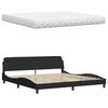 vidaXL Lit avec matelas noir 200x200 cm tissu