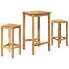 vidaXL Ensemble de bar ext&eacute;rieur 3 pcs Non trait&eacute; Bois de teck massif