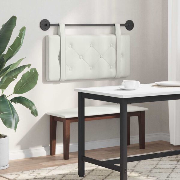 vidaXL T&ecirc;te de lit suspendue Montage mural Blanc 80 cm Simili cuir