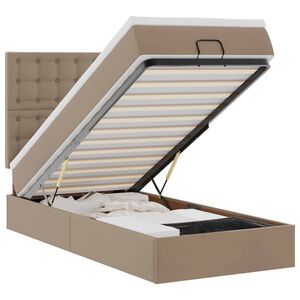 VidaXL Cadre de lit ottoman et matelas cappuccino 90x200 cm similicuir