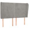 vidaXL T&ecirc;te de lit avec oreilles Gris clair 147x23x118/128 cm Velours