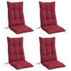 vidaXL Coussins de chaise &agrave; dossier haut lot de 4 rouge bordeaux