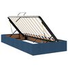 vidaXL Lit avec rangement et matelas Bleu 200 x 200 cm Polyester