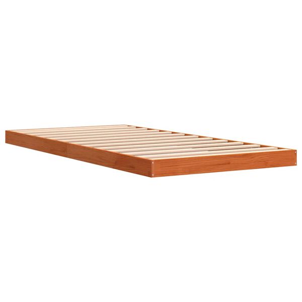 vidaXL Cadre de lit sans matelas cire marron 75x190 cm bois pin massif