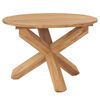 vidaXL Table &agrave; d&icirc;ner de jardin &Oslash;110x75 cm Bois de teck massif