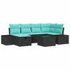 vidaXL Ensemble de canap&eacute; de jardin 7 pc Noir polyrotin
