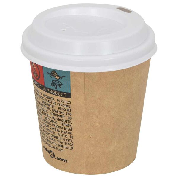 vidaXL Couvercles de tasses à café en papier Ø60 mm 4oz 1000 pcs blanc