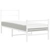 vidaXL Cadre de lit m&eacute;tal sans matelas avec pied de lit blanc 80x200cm