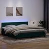 vidaXL Sommier &agrave; lattes de lit et matelas et LED vert fonc&eacute; 180x220cm velours