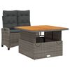 vidaXL Ensemble &agrave; manger de jardin et coussins 2 pcs gris rotin