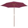 vidaXL Parasol d'ext&eacute;rieur avec m&acirc;t en bois 270 cm rouge bordeaux