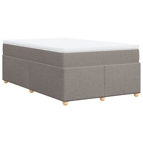 vidaXL Sommier &agrave; lattes de lit avec matelas taupe 120x190 cm tissu
