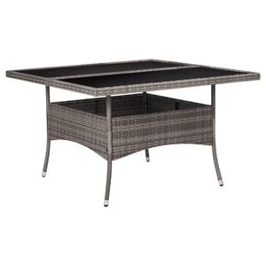 vidaXL Table &agrave; manger d'ext&eacute;rieur Gris R&eacute;sine tress&eacute;e et verre
