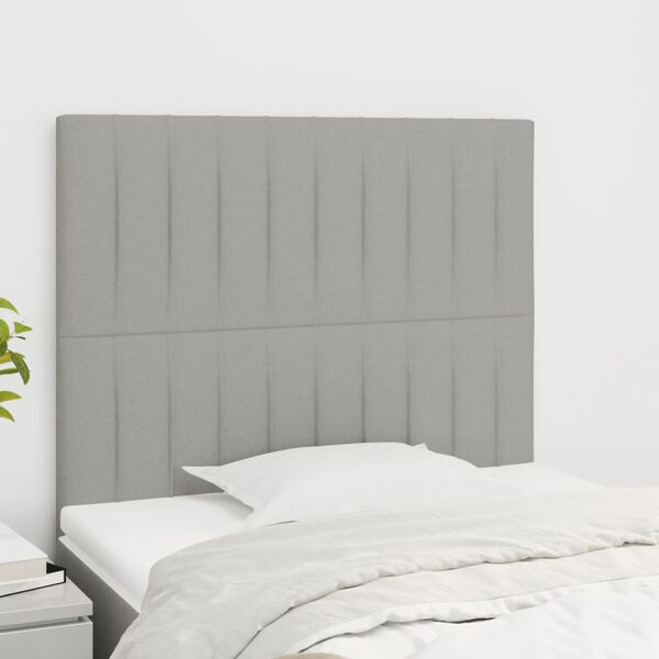 vidaXL T&ecirc;te de lit Gris clair 100x5x118/128 cm Tissu