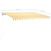 vidaXL Auvent automatique capteur de vent/LED 400x300cm Jaune et blanc